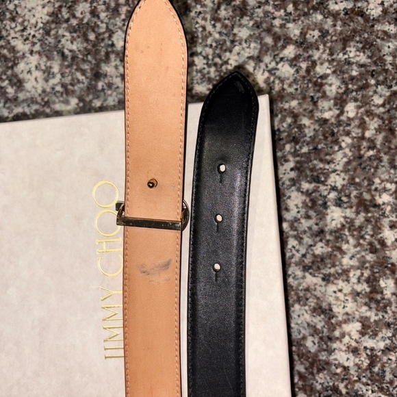 Jimmy Choo Logo Black Leather Belt main image 4